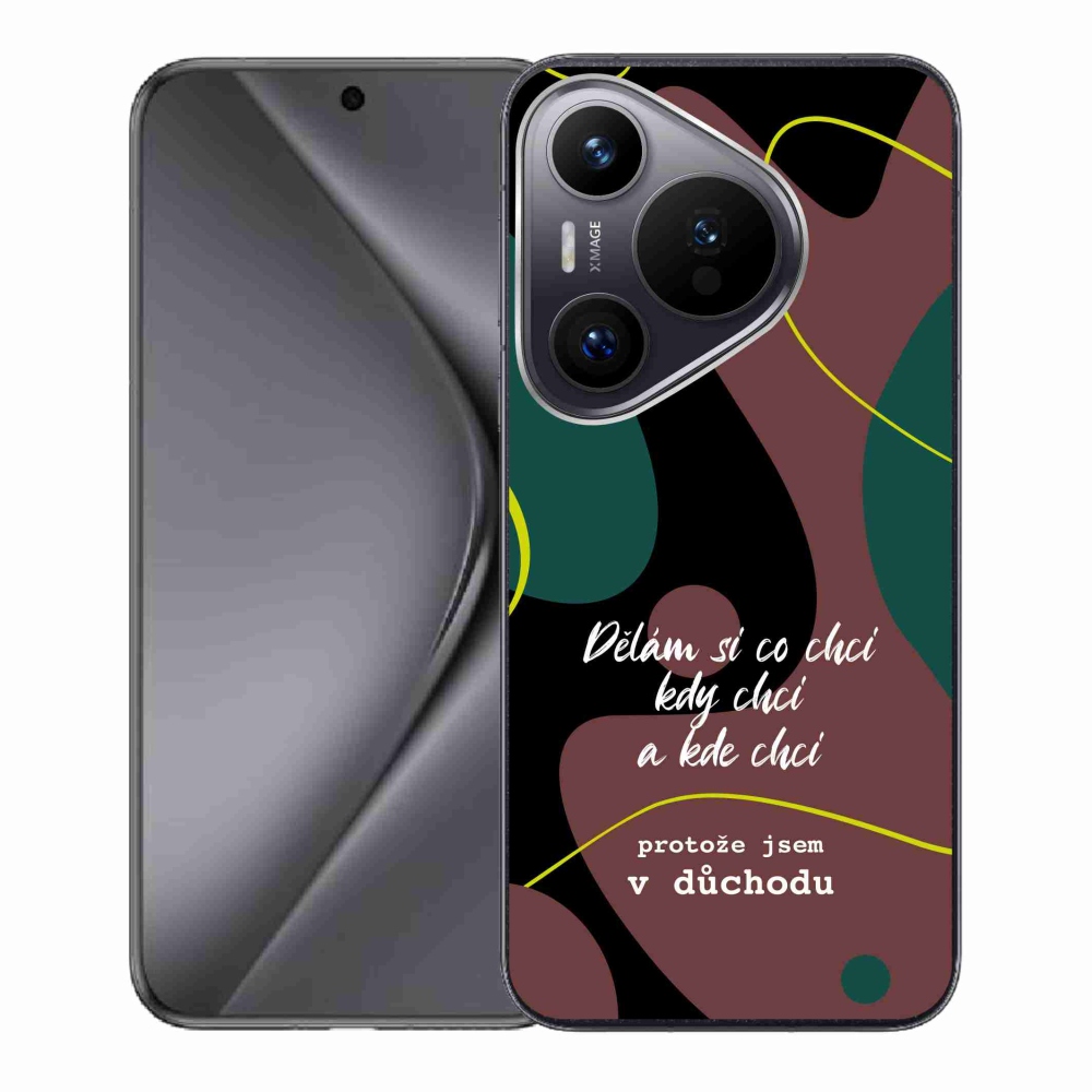 Gél borító mmCase a Huawei Pura 70 készülékhez - vicces szöveg 10 fekete háttér