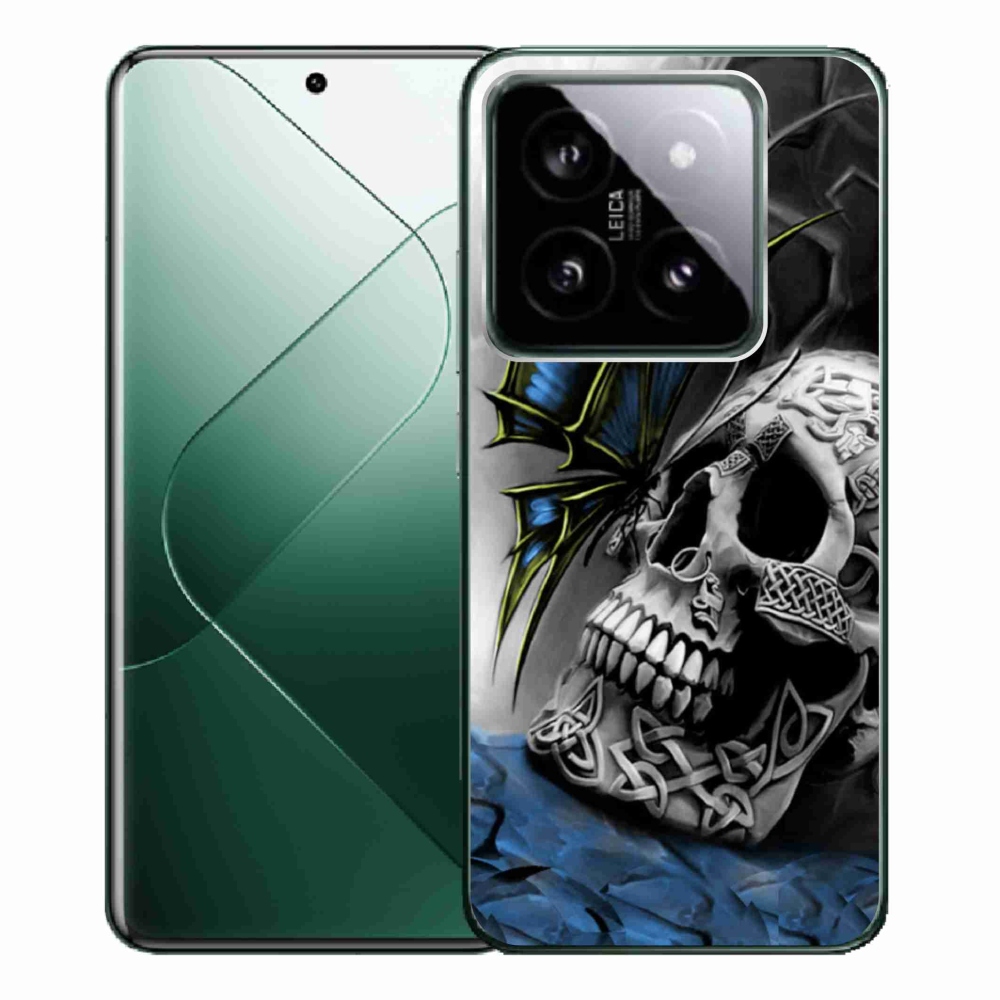 Gél borítás mmCase a Xiaomi 14 Pro számára - pillangó és koponya