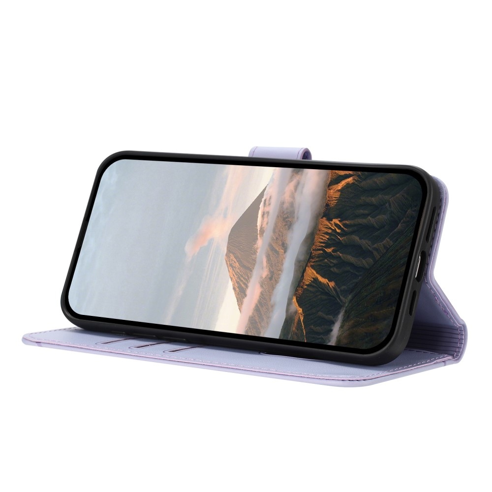 Háromszögek könyvtáska Honor 400 Lite-hoz - világos lila