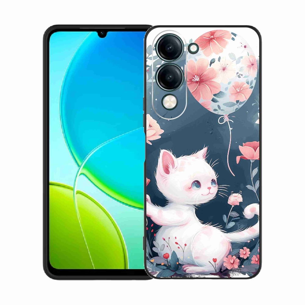 Gél borító mmCase a Vivo Y29s 5G-hez - cica lufival