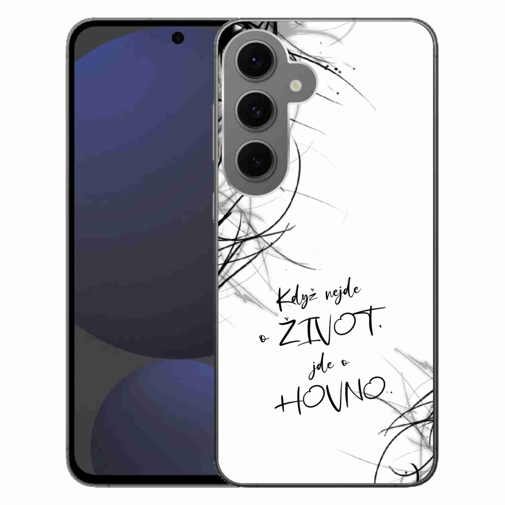 Gél borító mmCase Samsung Galaxy S24 FE - vicces szöveg 16 fehér háttér