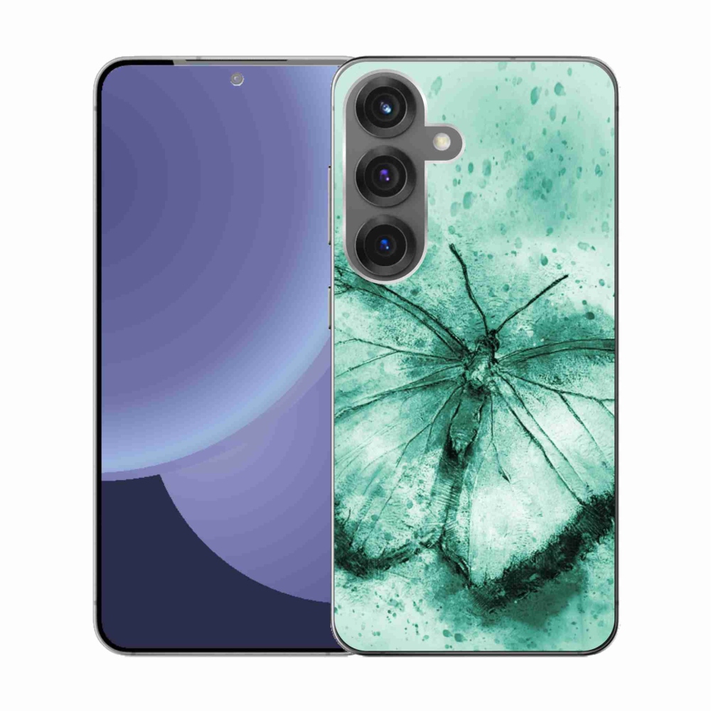 Gél védőhuzat mmCase Samsung Galaxy S25 - zöld pillangó