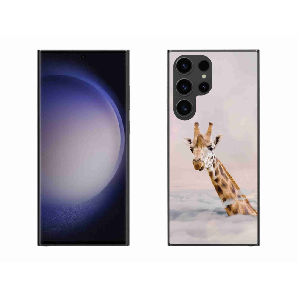 Zselés borítás mmCase Samsung Galaxy S23 Ultra 5G - zsiráf a felhők között