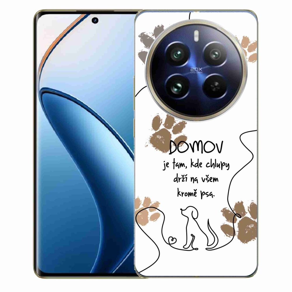 Gél borítás mmCase a Realme 12 Pro 5G/12 Pro+ 5G számára - kutyamotívum fehér háttérrel