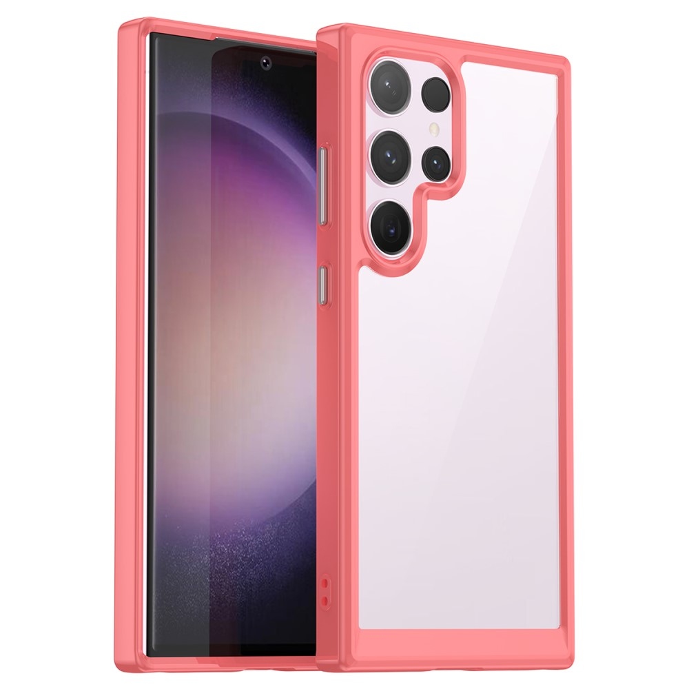 Gél tok kemény hátlappal Samsung Galaxy S24 Ultra készülékhez - piros