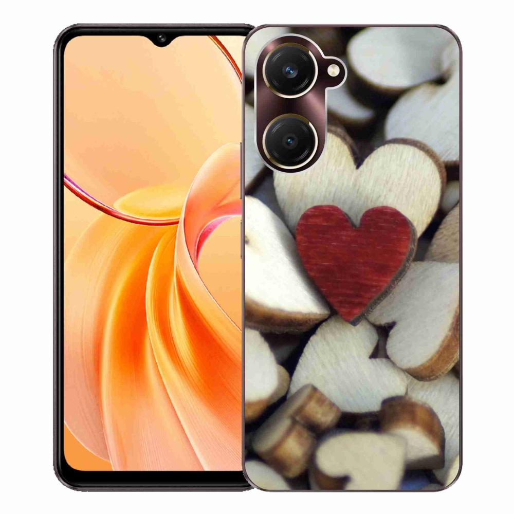 Gél borítás mmCase a Vivo Y28s 5G készülékhez - gravírozott piros szív