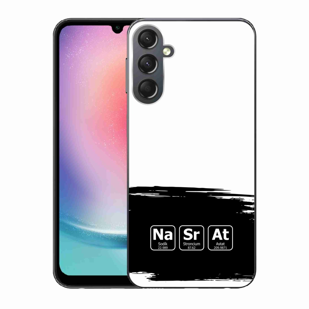 Gél borító mmCase Samsung Galaxy A24 - kémiai elemek fekete és fehér háttérrel