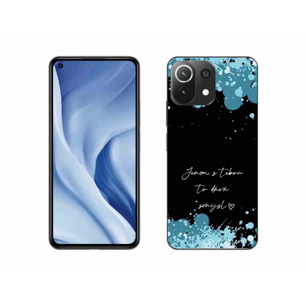 Gél borító mmCase a Xiaomi Mi 11 Lite 4G/5G-hez - szerelmes szöveg fekete háttérrel
