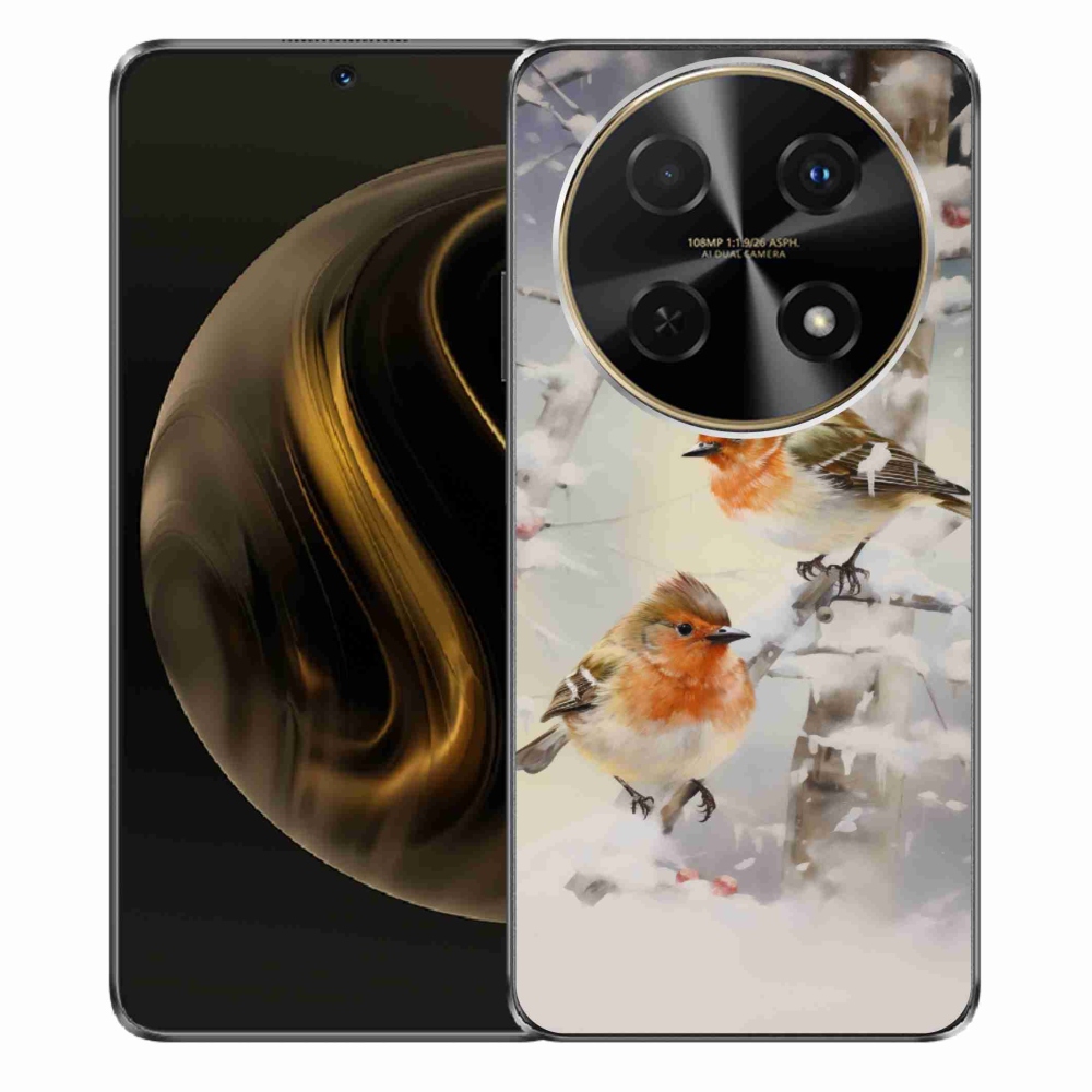 Gél borítás mmCase a Huawei Nova 12i számára - madarak télen