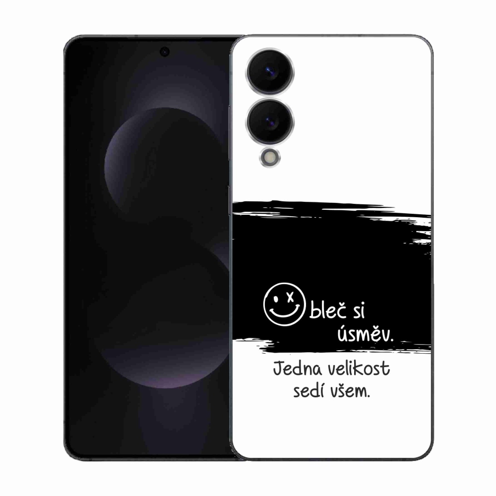 Gél borító mmCase Samsung Galaxy S25 Edge készülékhez - vicces szöveg 8 fekete és fehér háttérrel