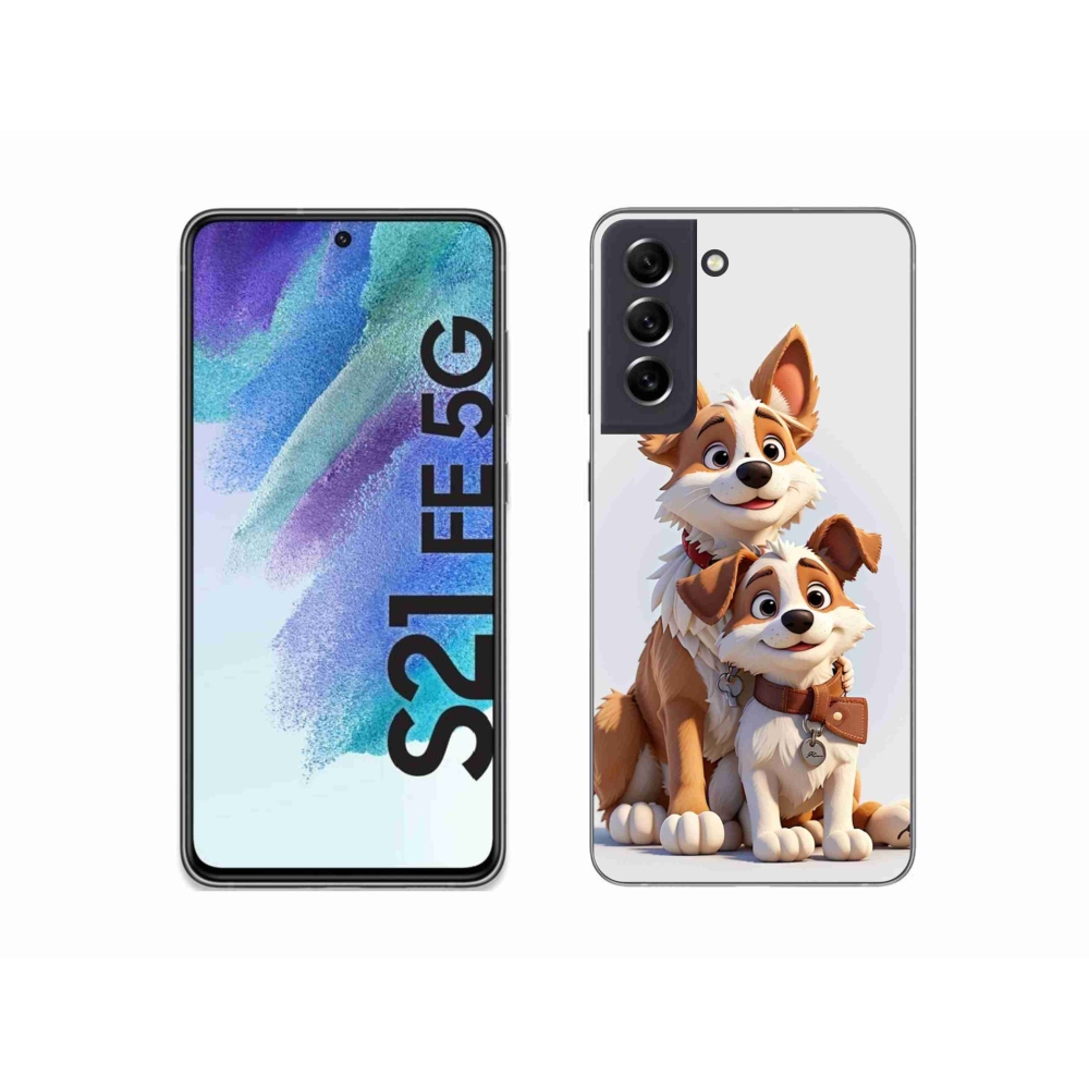 Zselés borítás mmCase Samsung Galaxy S21 FE 5G - rajzoló kutyákhoz