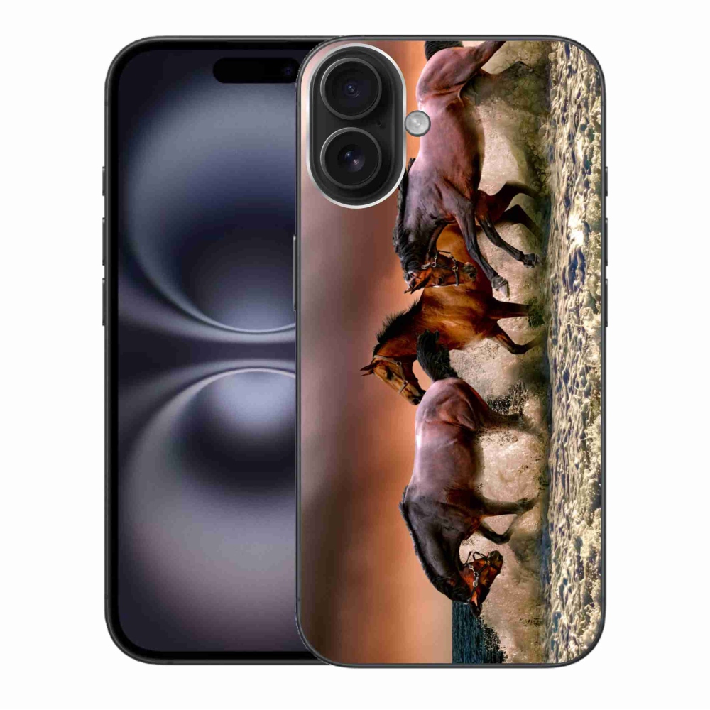 Gél tok mmCase iPhone 16 Plus készülékhez - lovak 1