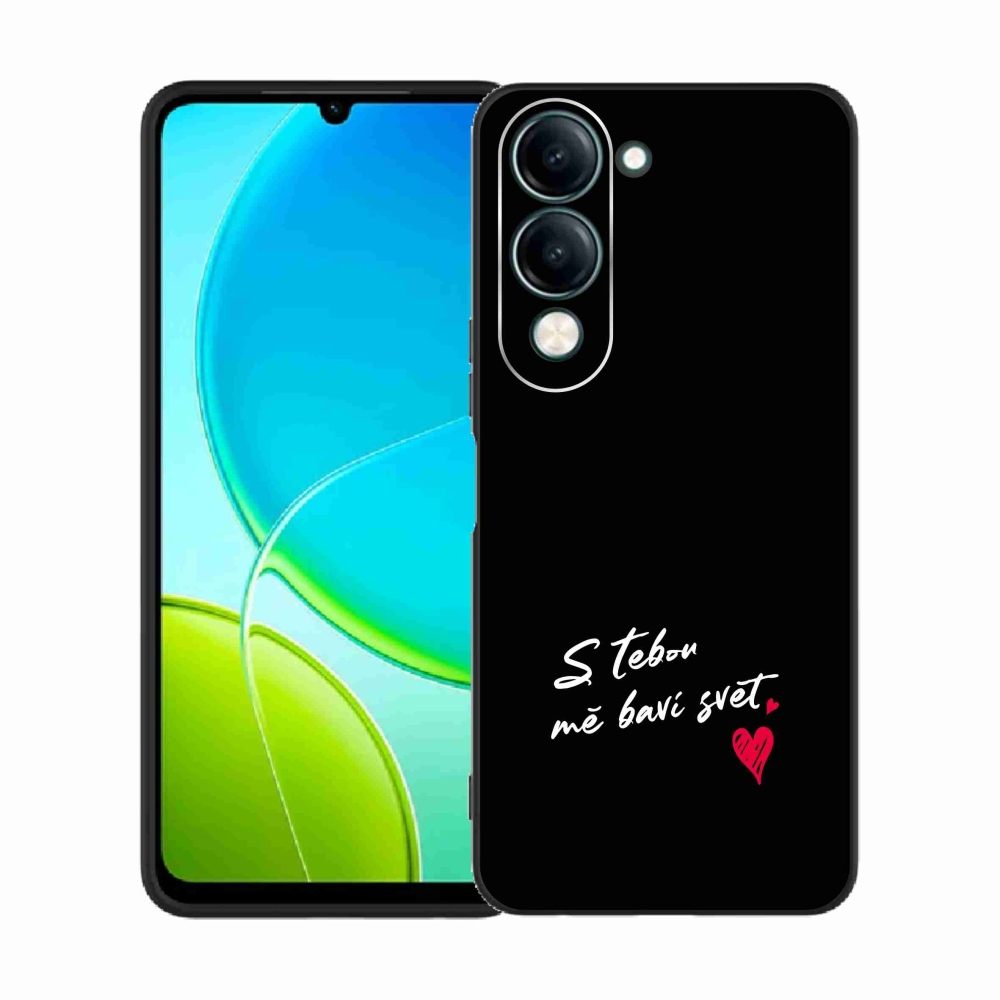 Gél borító mmCase a Vivo Y29s 5G készülékhez - szerelmes szöveg 1 fekete háttér