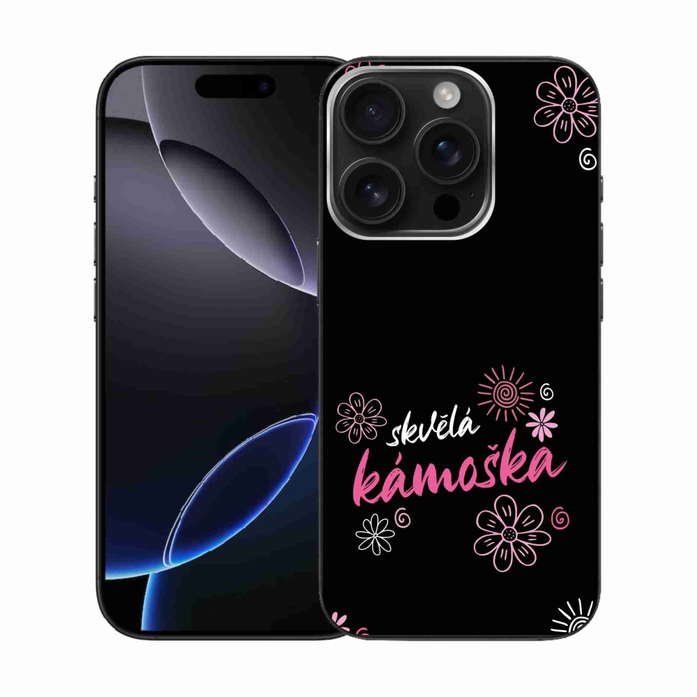 Gél borítás mmCase iPhone 16 Pro készülékhez - nagyszerű haver fekete háttérrel