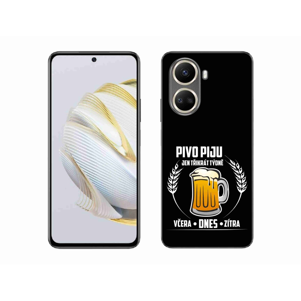 Gél borítás mmCase a Huawei Nova 10 SE számára - sör motívum fekete háttérrel