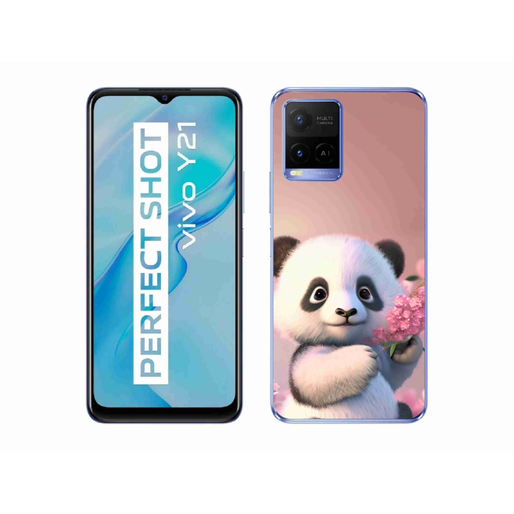 Gél borító mmCase a Vivo Y21/Y21s/Y33s készülékhez - aranyos panda
