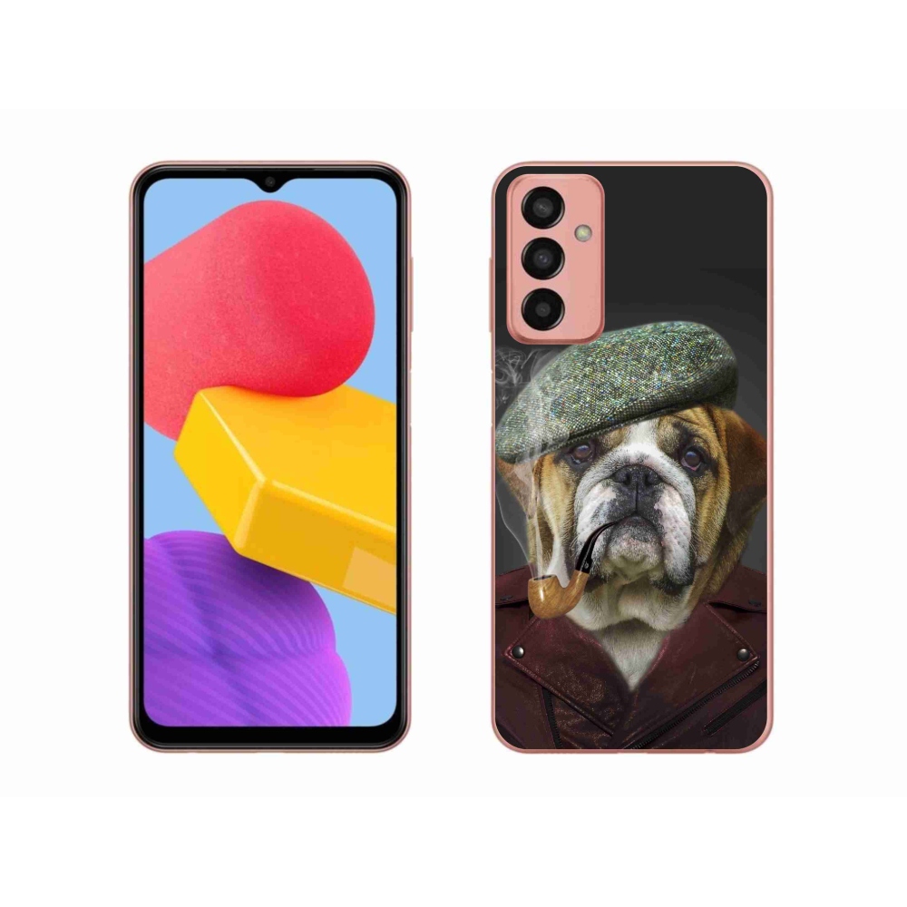 Gél borítás mmCase Samsung Galaxy M13 - kutya csővel - Samsung Galaxy M13 - kutya csővel