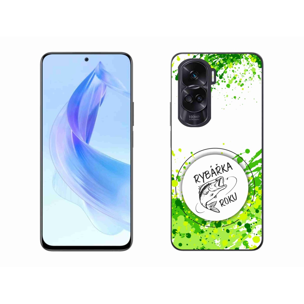 Zselés borító mmCase a Honor 90 Lite készülékhez - az év horgásza fehér háttérrel