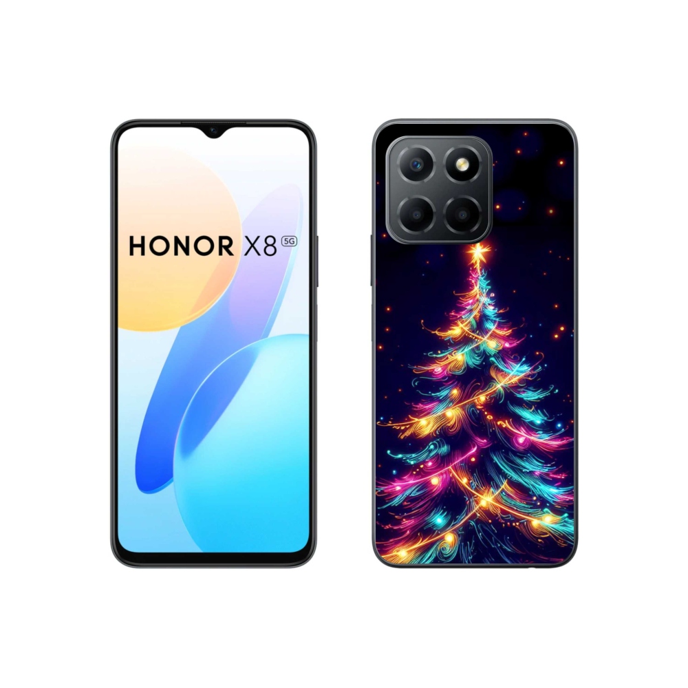 Gél borítás mmCase a Honor X8 5G/70 Lite 5G számára - neon karácsonyfa