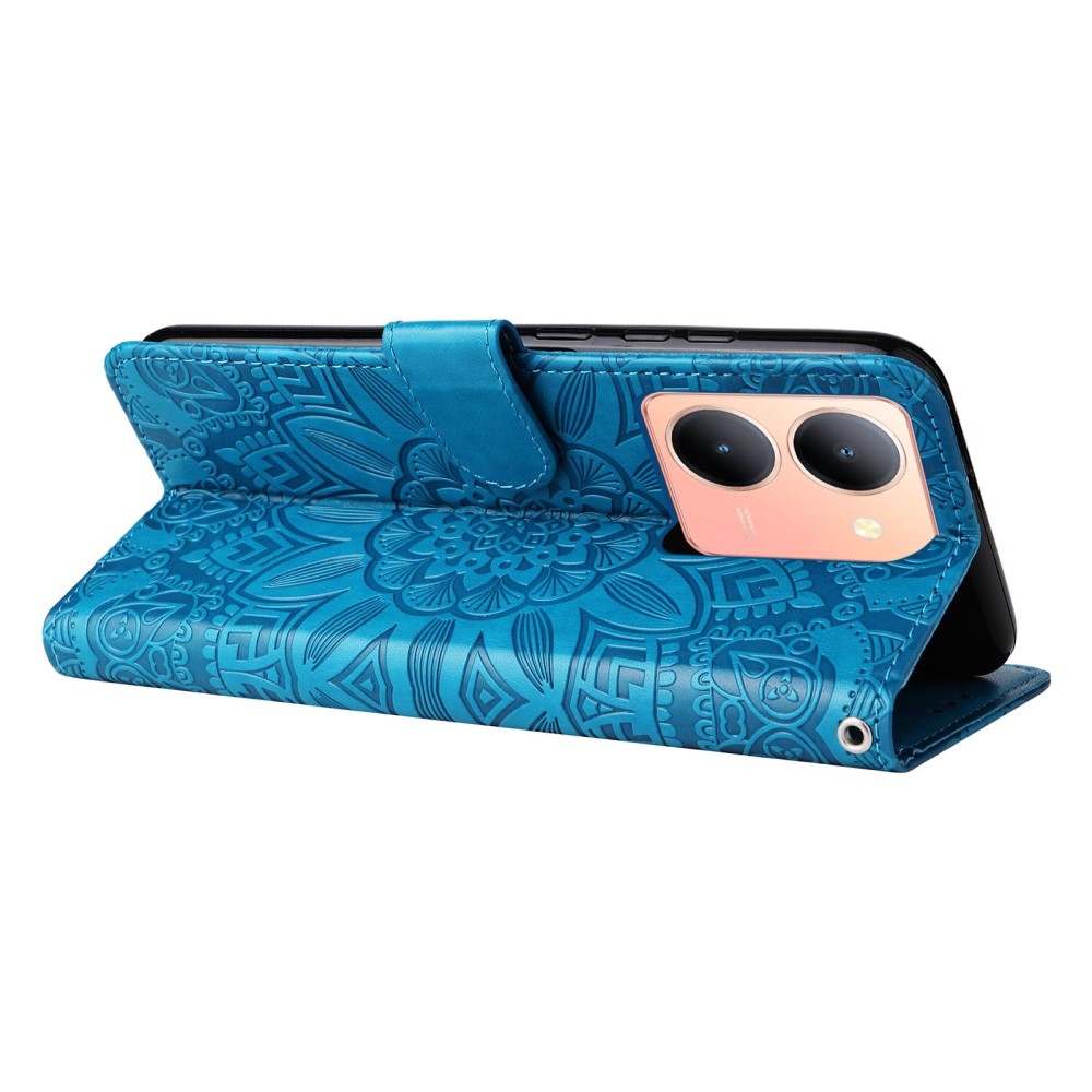 Napraforgó könyvtáska Vivo Y36-hoz - kék