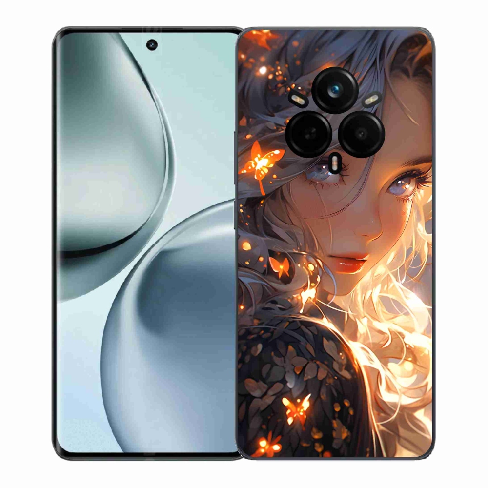 Gél borító mmCase a Realme 14 Pro+ 5G készülékhez - lány és pillangók