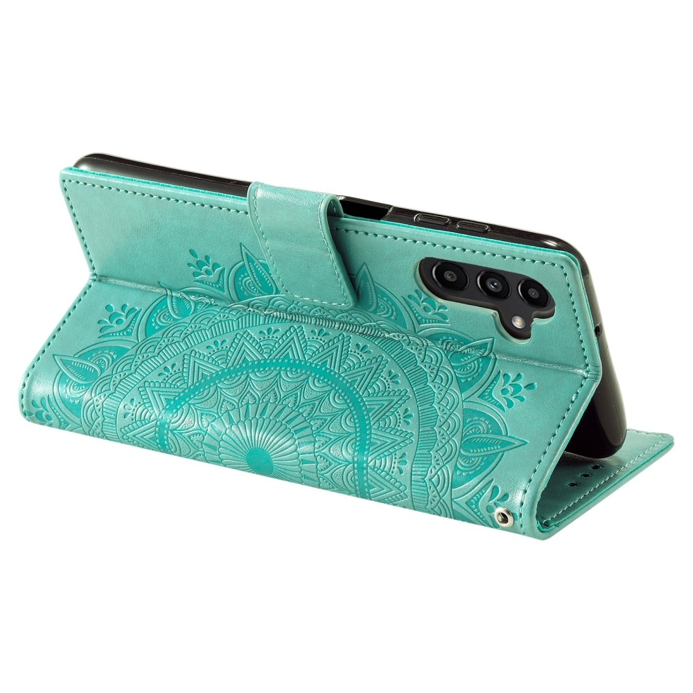 Mandala könyvtáska Samsung Galaxy A26 5G - teal színben