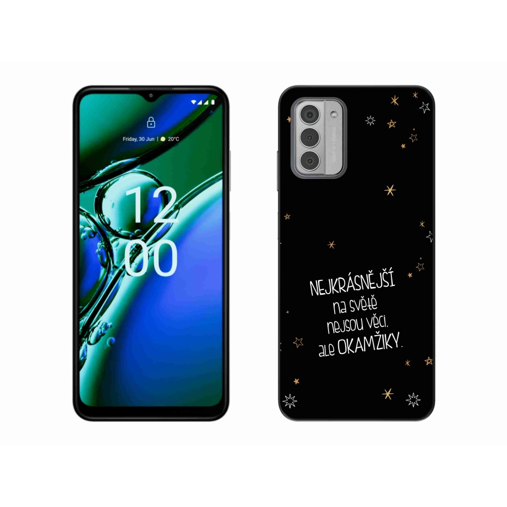 Zselés borítás mmCase a Nokia G42 készülékhez - idézem 4 fekete háttér