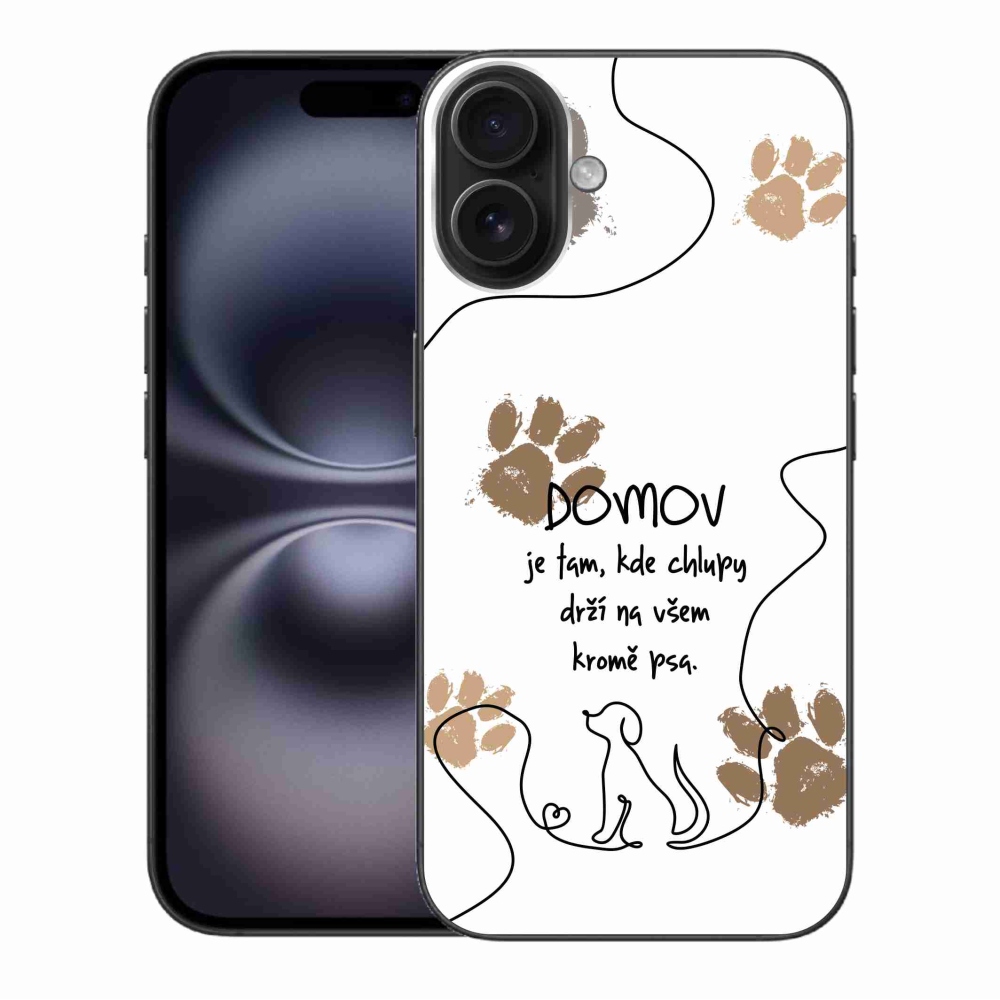 Gél borítás mmCase iPhone 16 Plus készülékhez - kutyamotívum fehér háttér