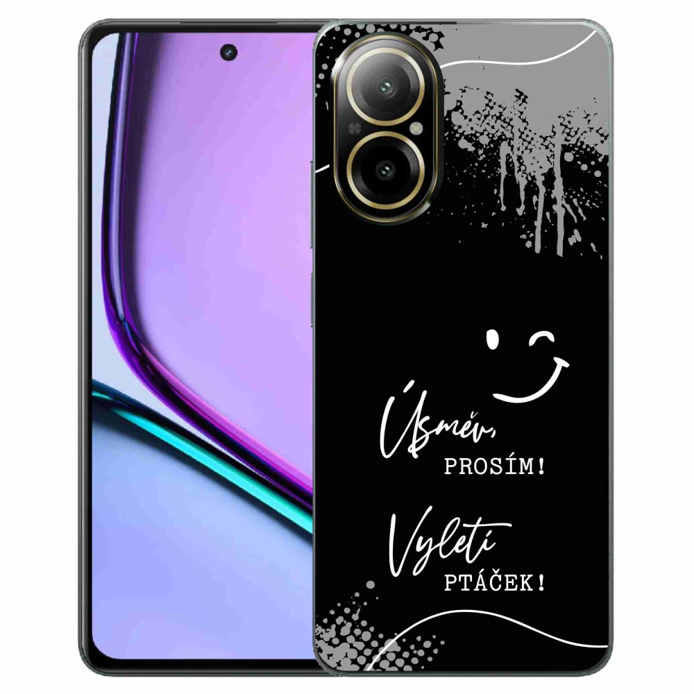 Gél borító mmCase a Realme C67 készülékhez - vicces szöveg 4 fekete háttér