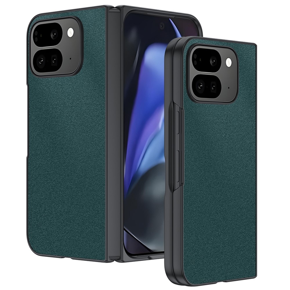 Műbőrrel borított műanyag tok a Google Pixel 10 Pro Fold-hoz - zöld