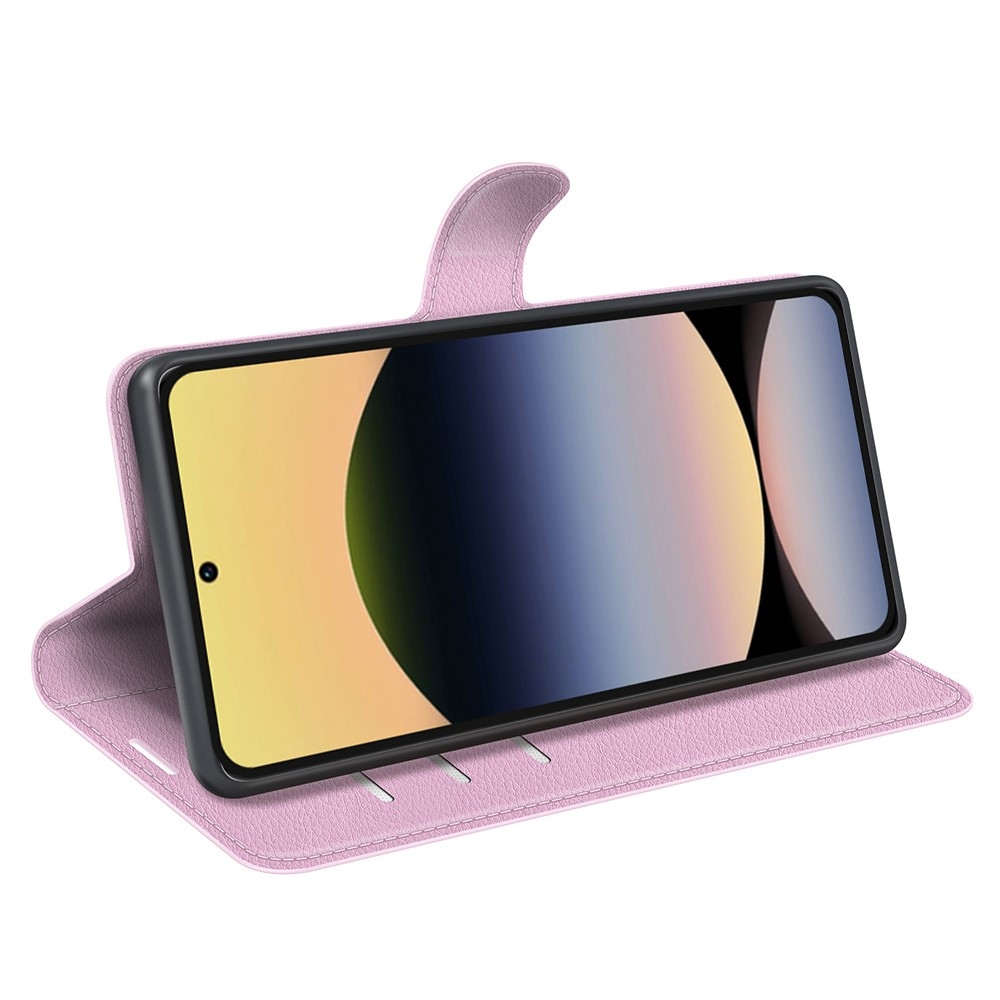 Litchi könyv tok Xiaomi Redmi Note 14S-hez - rózsaszínű