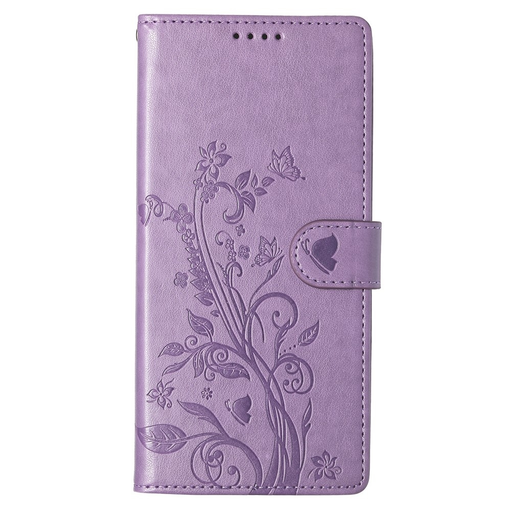 Virágos könyv tok Xiaomi Redmi 15 5G (169mm) - lila