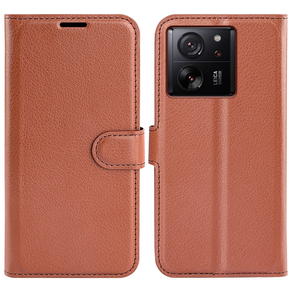 Litchi könyv tok a Xiaomi 13T/13T Pro-hoz - barna