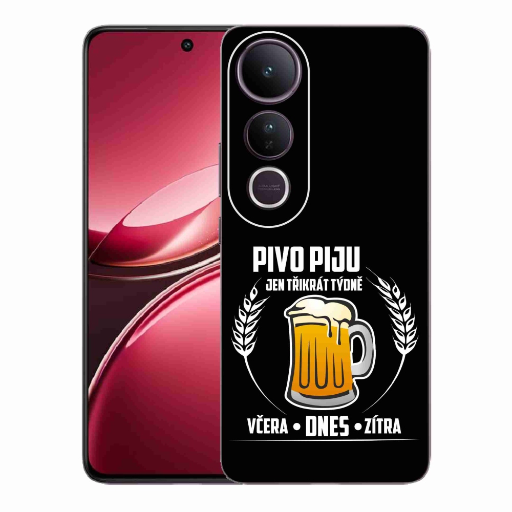 Gél borítás mmCase a Vivo V50 Lite 4G/5G készülékhez - sör motívum fekete háttérrel