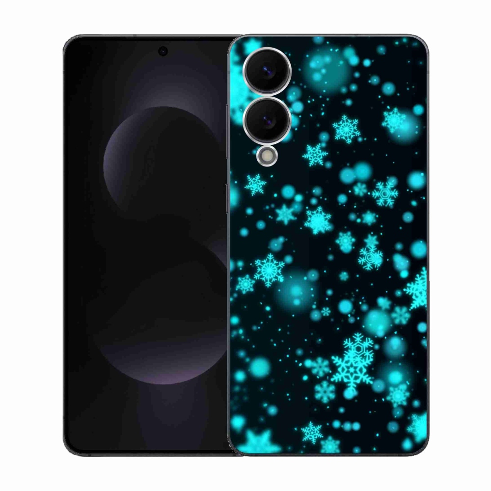 Gél védőhuzat mmCase Samsung Galaxy S25 Edge készülékhez - hópelyhek 1