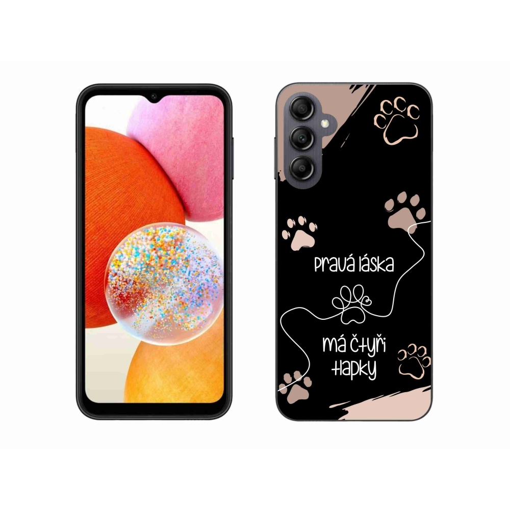 Gél borítás mmCase Samsung Galaxy A14 4G/5G - kutya motívum 1 fekete háttér