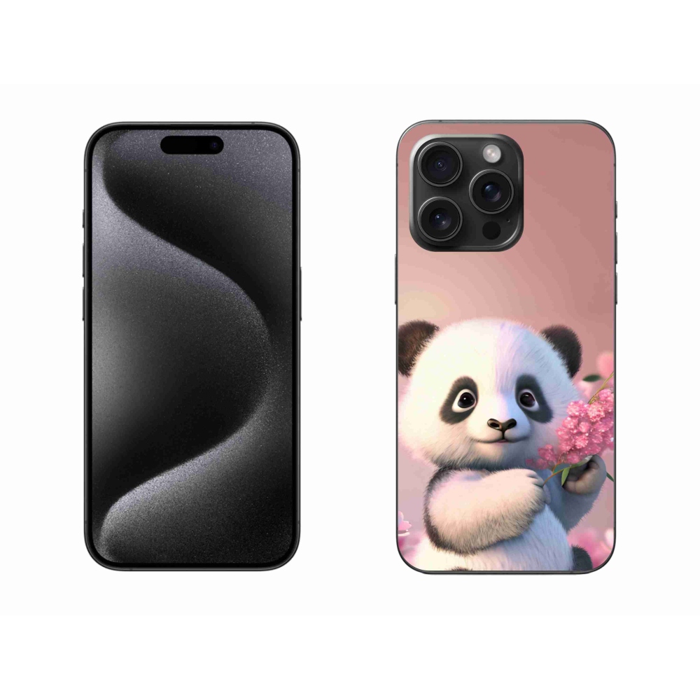 Zselés borítás mmCase iPhone 15 Pro Max készülékhez - aranyos panda