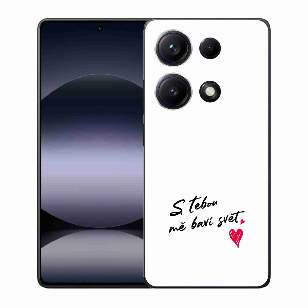 Gél borító mmCase a Xiaomi Redmi Note 14S-hez - szerelem szöveg 1 fehér háttér