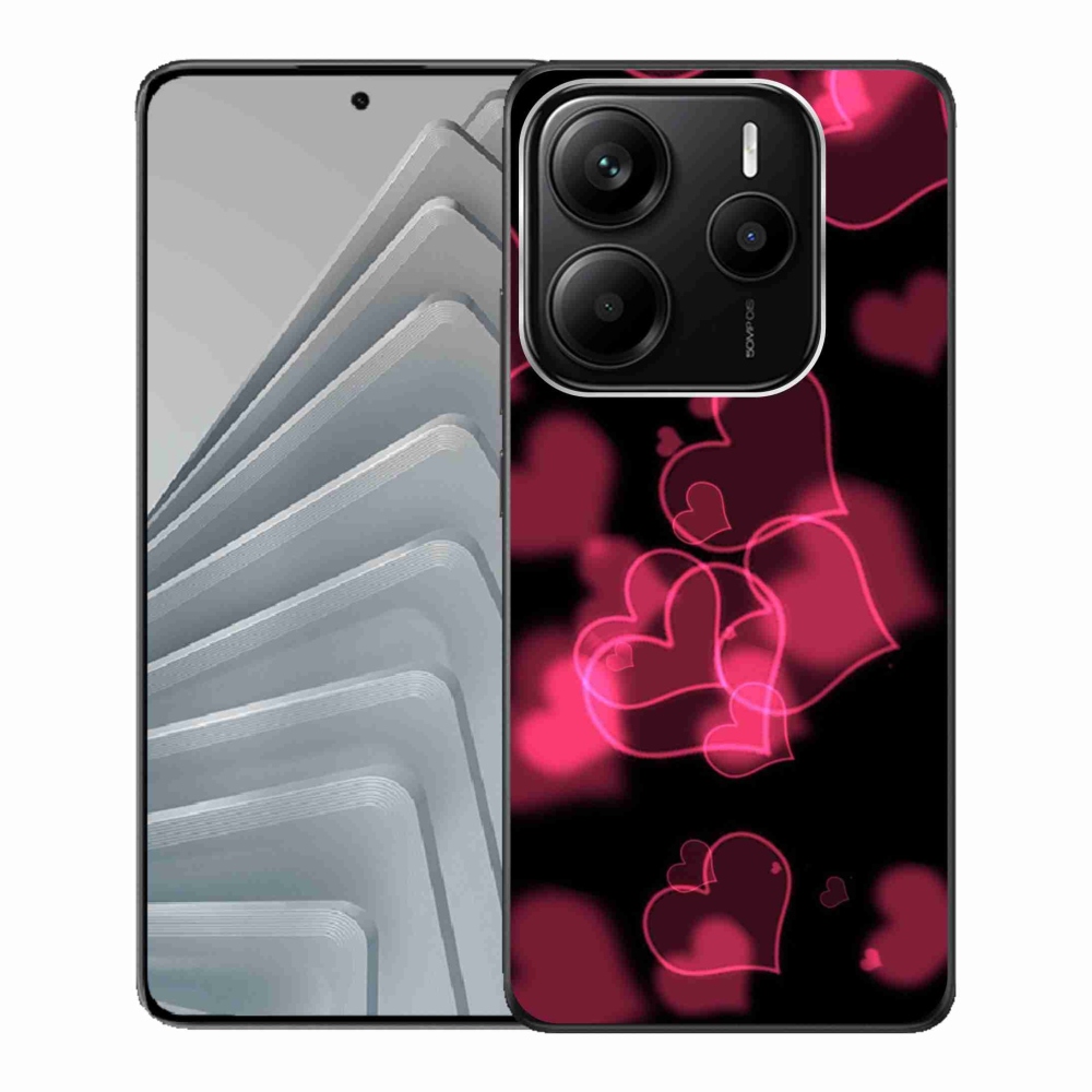 Gél borítás mmCase a Xiaomi Redmi Note 14 5G-hez - piros szívek