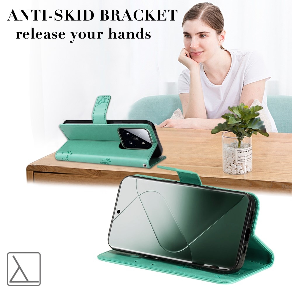 Fák könyve tok Xiaomi 14 Pro - teal - teal - kék színű