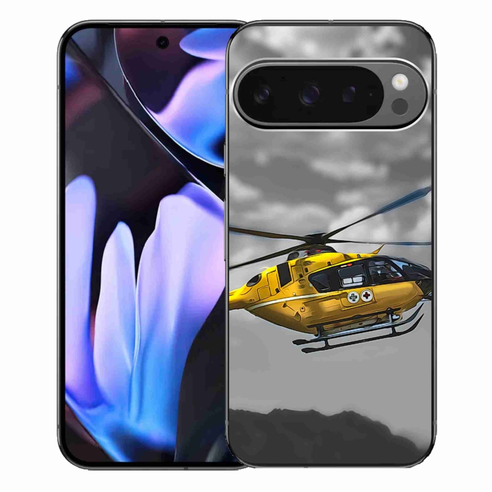 Zselés borítás mmCase a Google Pixel 9 Pro XL számára - sárga helikopter