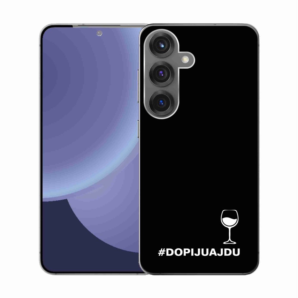 Gél borítás mmCase Samsung Galaxy S25 készülékhez - bor motívum fekete háttér