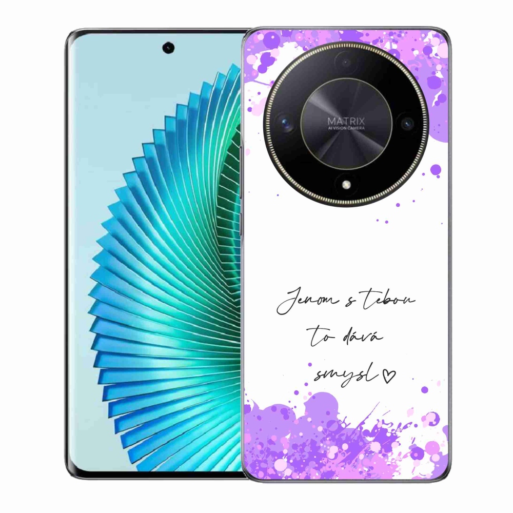 Gél borító mmCase a Honor Magic 6 Lite 5G számára - szerelmes szöveg fehér háttérrel