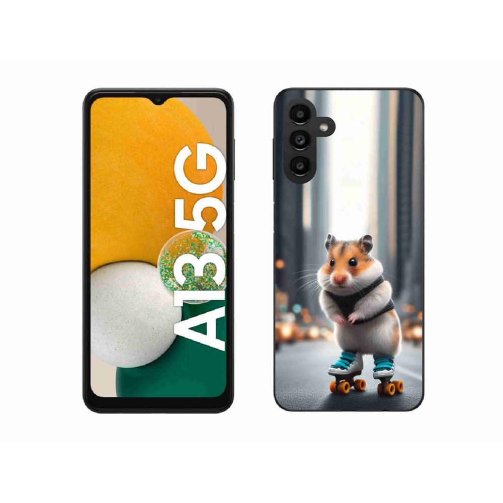 Zselés borítás mmCase Samsung Galaxy A13 5G - hörcsög a korcsolyán