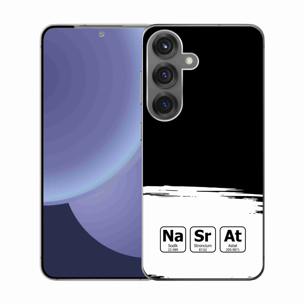 Gél borító mmCase Samsung Galaxy S25 - kémiai elemek fehér és fekete háttérrel