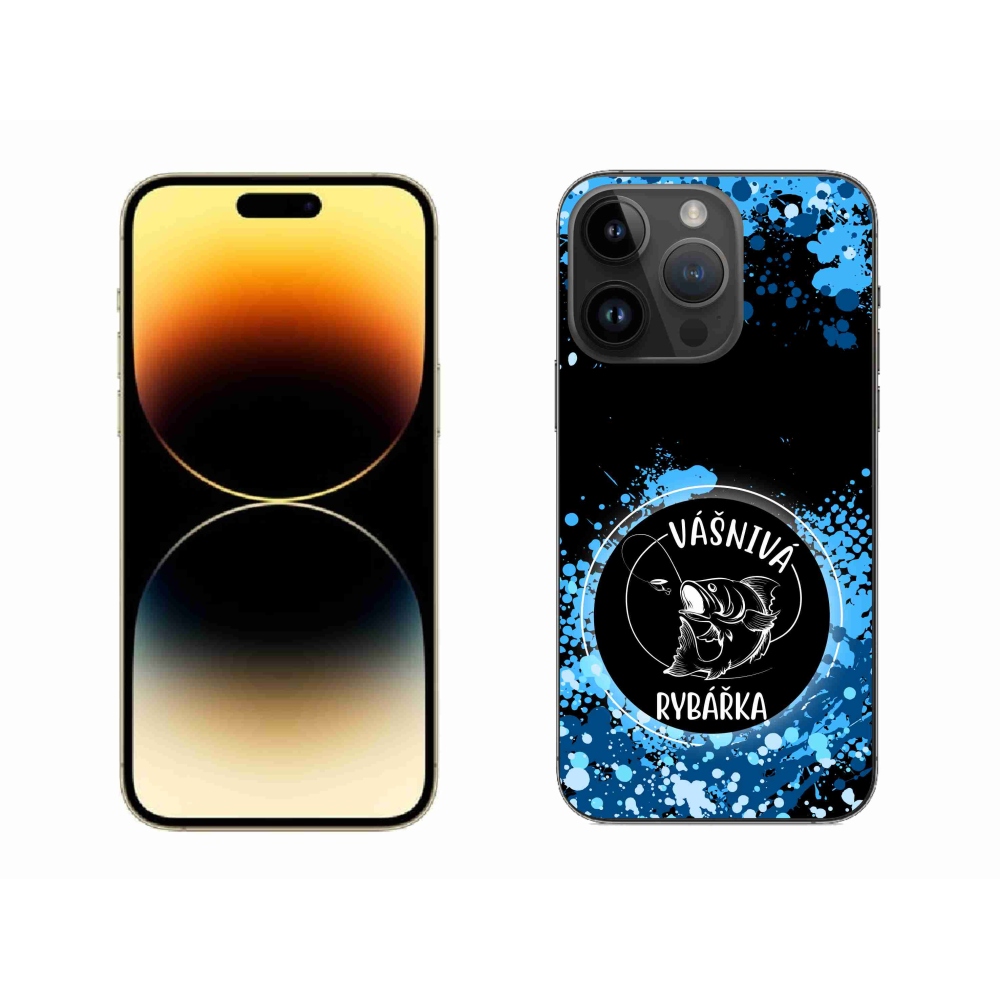 Gél borítás mmCase iPhone 14 Pro Max 6.7 készülékhez - szenvedélyes halász fekete háttérrel