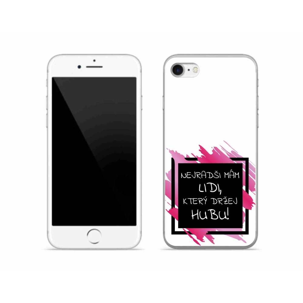 Gél borító mmCase iPhone SE (2022) - vicces szöveg 7 fekete-fehér háttérrel