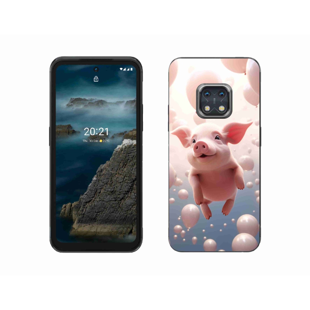 Zselés borítás mmCase a Nokia XR20 készülékhez - malacka lufikkal