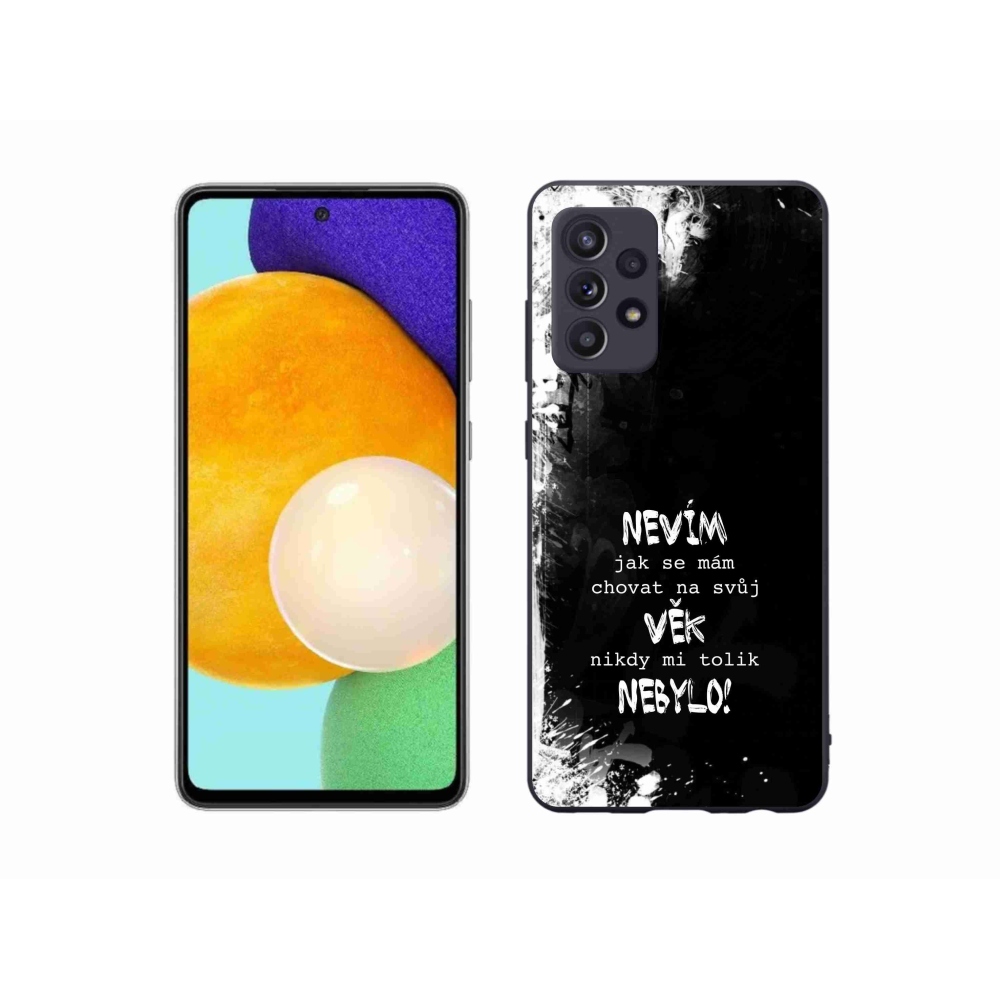 Gél borító mmCase Samsung Galaxy A52/A52 5G - vicces szöveg 14 fekete háttér