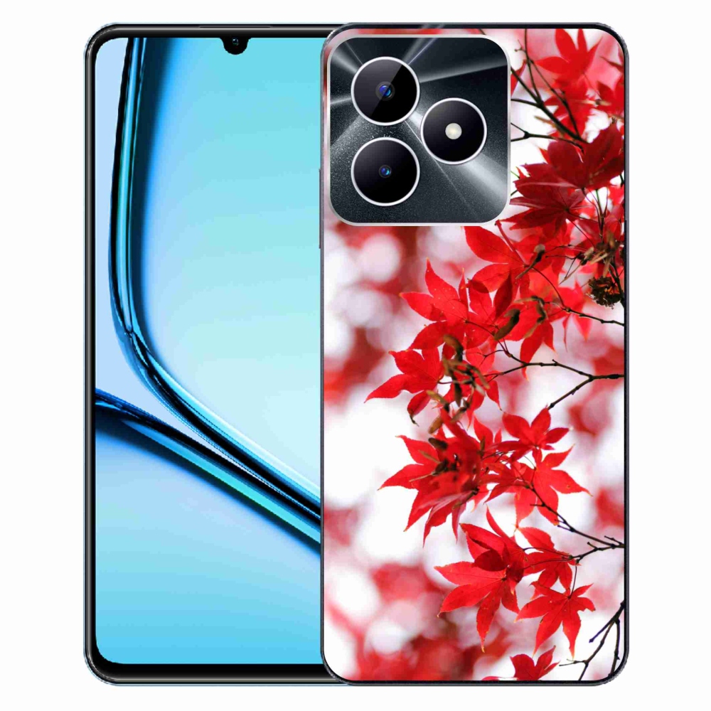 Zselés tok mmCase a Realme Note 50 készülékhez - piros levelek